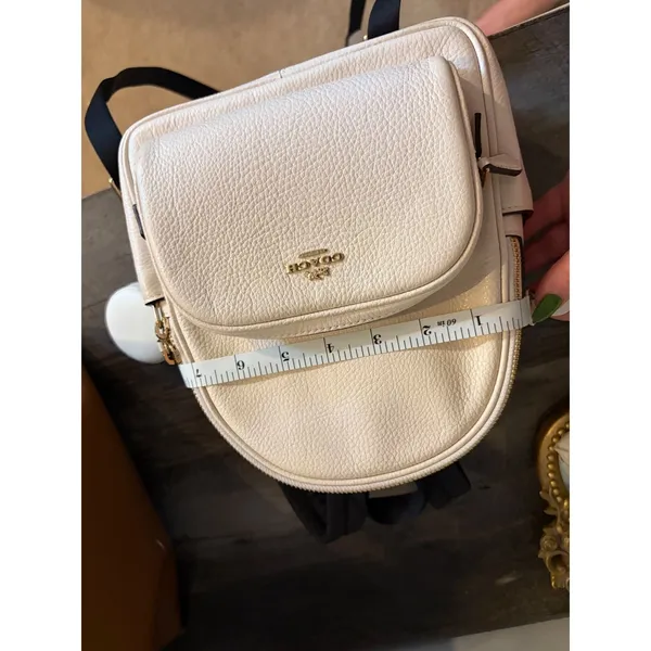Coach Court Mini Backpack White Pebbled Leather Gold Hardware C8603 - Image 9