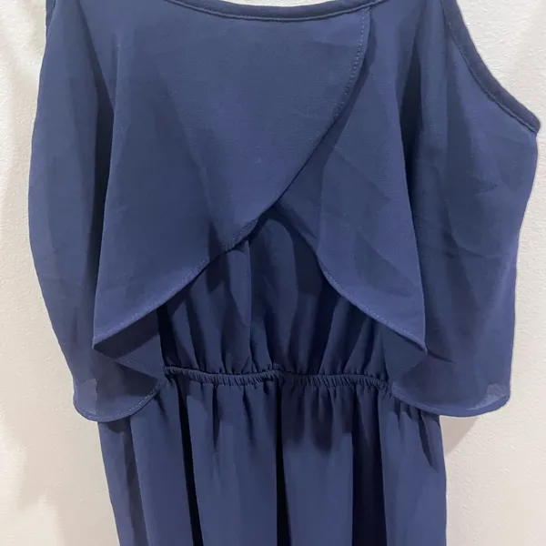 Xhilaration Navy blue ruffle chiffon maxi dress size XS - Image 4