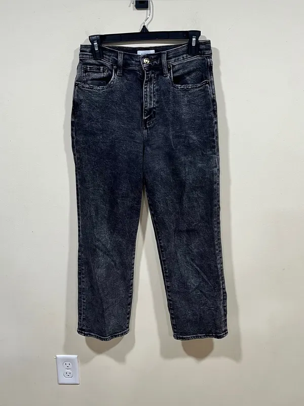 Pistola high-rise black acid wash mom jeans faded, vintage-style size 27 EUC - Image 2