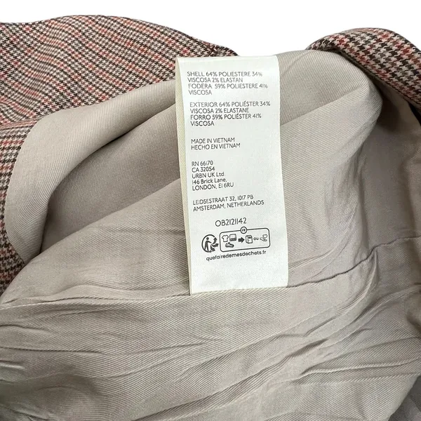 Free People Reggie Oversized Blazer Plaid Houndstooth Ginger‎ Combo Size XL - Image 16