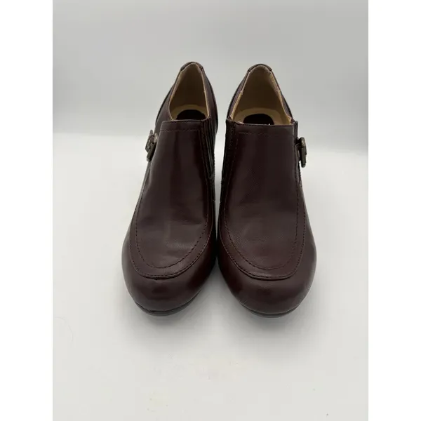 Women’s White Mountain Size 8.5 Brown Leather Heeled MuleS - Image 2