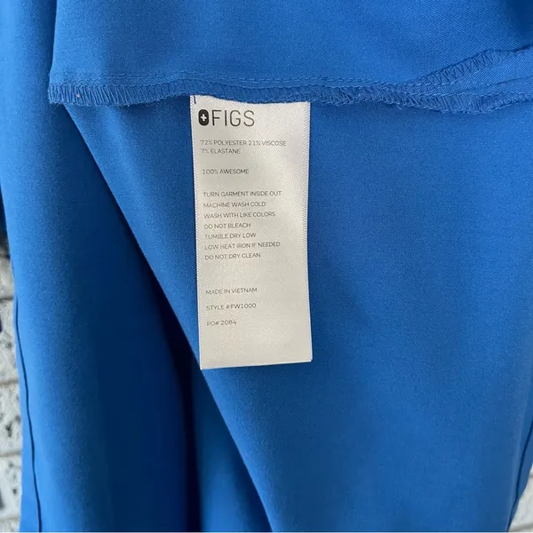 Figs Catarina One Pocket Scrub Top Royal Blue Size XL - Image 7