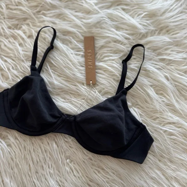 Skims Cotton Jersey T-shirt Bra Soot Size 30B - Image 4