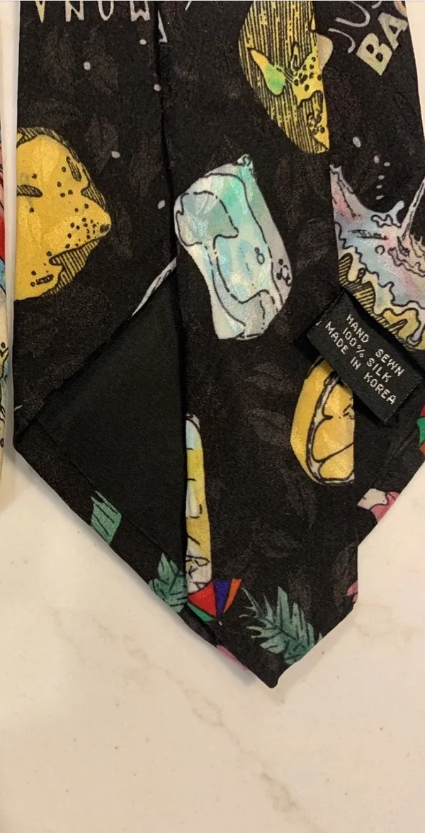 Nicole Miller Mens Necktie 100% Silk Bacardi Rum: 1990’s - Image 3