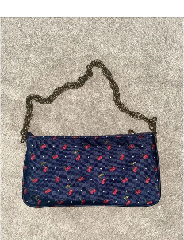 J. Crew cherries print shoulder bag purse silk - Image 9