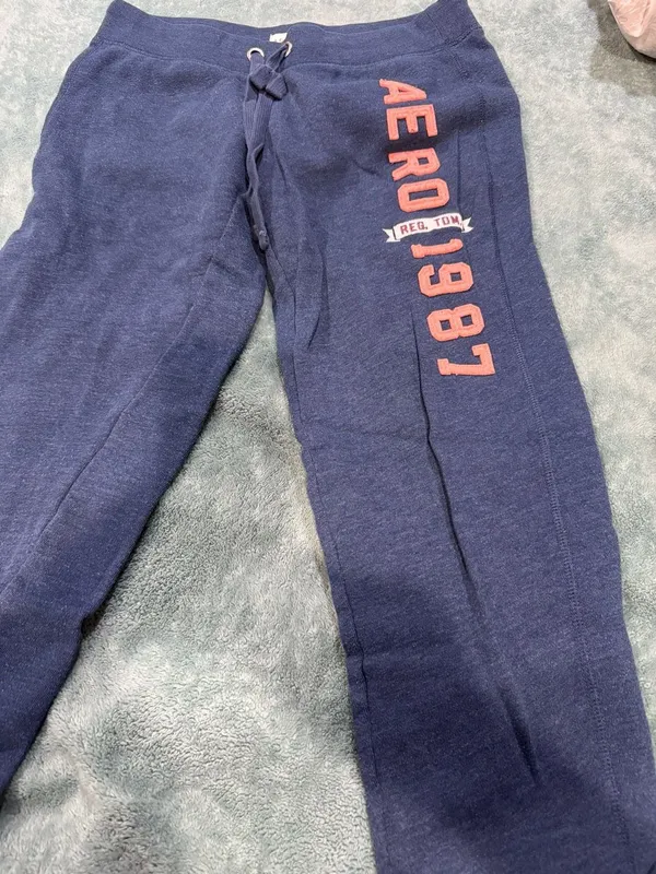 Aeropostale Aero 1987 Fit & Flare Sweatpants, Navy Blue, Size XS - Image 3
