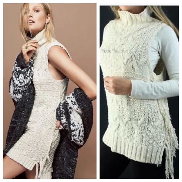 Free People‎ Sleeveless Turtleneck Sweater - Image 2