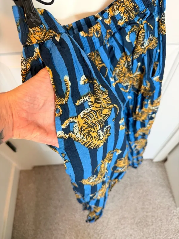 Cute Fun Tiger Print Cotton PJs 2-Piece Pajama Set - Image 3