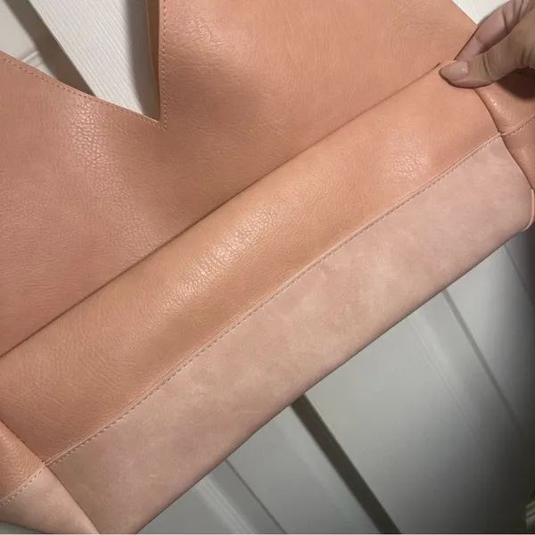 Ulta Pink Faux Suede Hobo Bag with Slouchy Shape and Soft Finish - Image 6