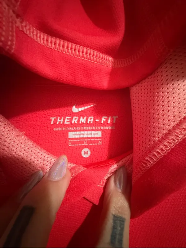 Nike Women's Bright Red Pullover Hoodie with Swoosh- Med - Image 3