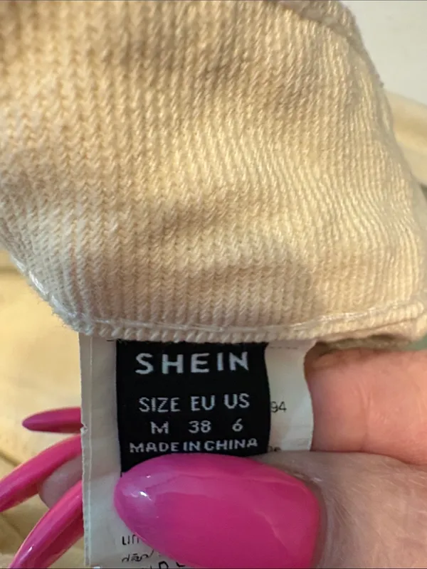 SHEIN Two-Tone Wide Leg Patchwork Pants in Olive Green and Cream - Image 11