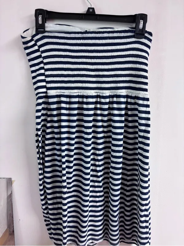 American Eagle Y2K Striped Navy and White Tube Dress - Image 6