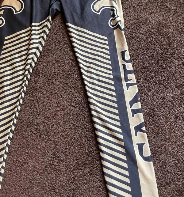 National Football League New Orleans Saints black and gold striped leggings S - Image 7