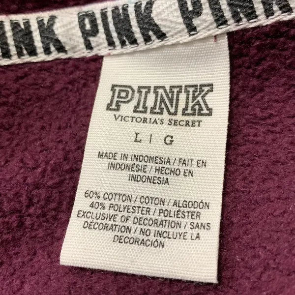 PINK Victoria’s Secret Burgundy Eggplant Hoodie Size Large - Image 10
