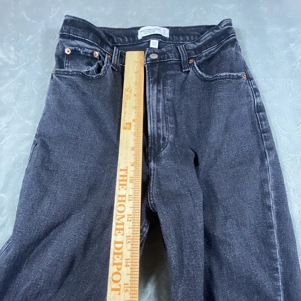 Abercrombie & Fitch 90s Ankle Straight Jeans Womens Sz 4‎ Ultra High Rise Rips - Image 9
