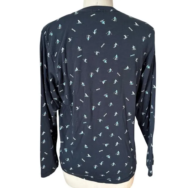 SKIMS Boyfriend Long Sleeve T-shirt in Washed Onyx Ski Print Size XL - Image 7