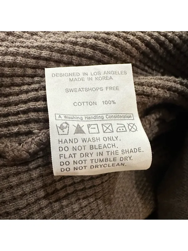 VISUS Brown Waffle Knit Pullover Sweatshirt Top – Size XS/S – Ethically Made - Image 12