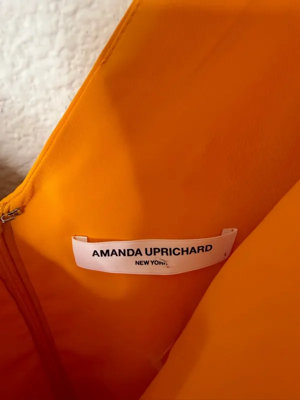 Amanda Uprichard‎ Allora Dress in Koi Yellow Orange Sleeveless Tie Strap Mini L - Image 5