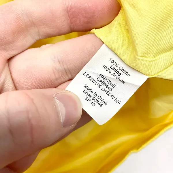 J.Crew Piqué Fit & Flare Dress‎ Womens 12 Yellow Sleeveless Cotton 50344 Size 12 - Image 5