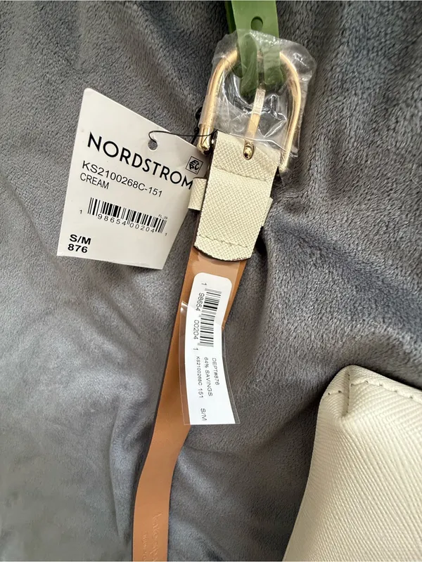 kate spade Cream Leather Crossbody Belt Bag with Gold Logo - Image 7