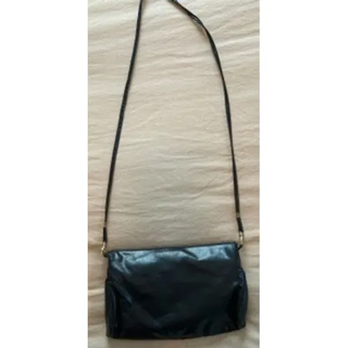 Vintage Navy Blue Envelope Crossbody Bag Faux Leather Asymmetric Flap Purse - Image 6