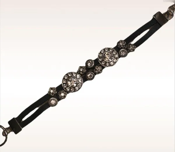 NWOT! Pretty leather strap with rhinestone Black - Image 2