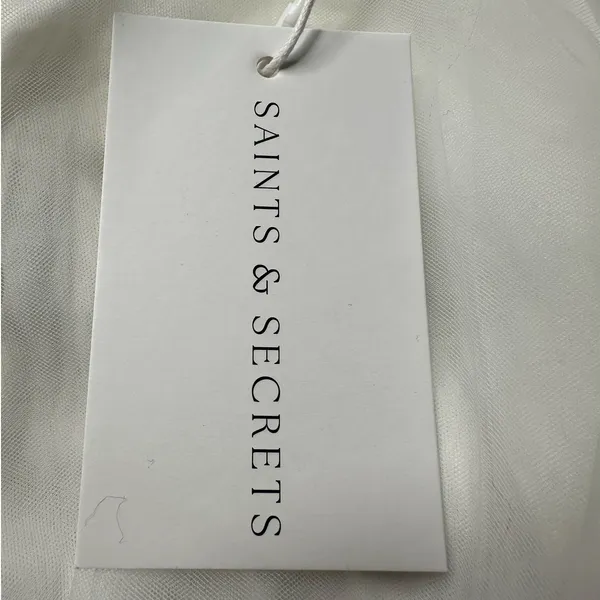 Saints + Secrets NWT White Bridal HalterA-Line Silk Dress - Image 5