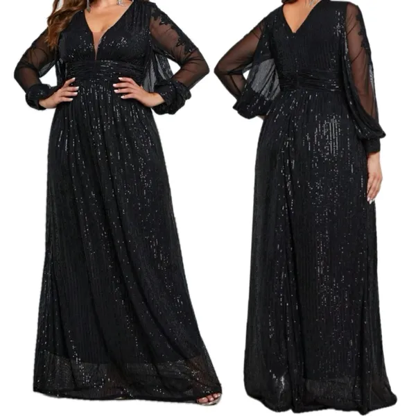 NWOT Sequined Formal Gown Black Size 16 - Image 2
