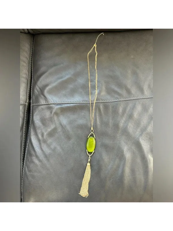 Lia Sophia Kiam Family “Elena” Green Cat’s Eye Necklace - Image 2
