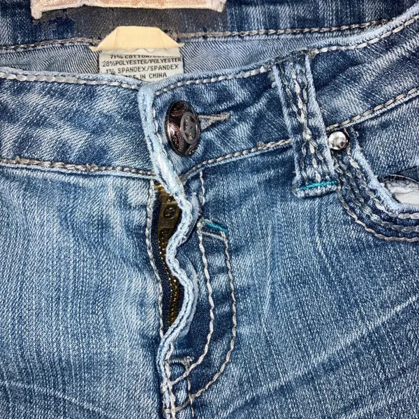 Hydraulic Y2K Bootcut Jeans 8 30x31 Low Rise Fleur De Lis Embellished McBling - Image 8