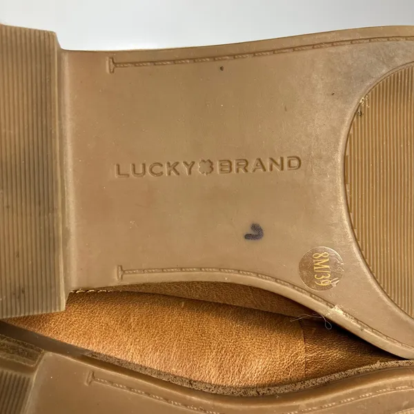 Lucky‎ Brand Lisinda slip on mules cognac leather women's size 8 business casual - Image 7