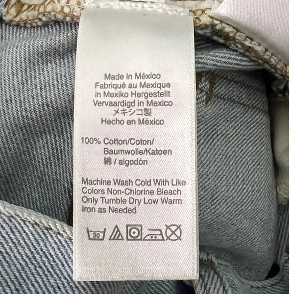Madewell Classic Straight Jeans Size 25 Blue Distressed High Rise Rigid Denim - Image 14