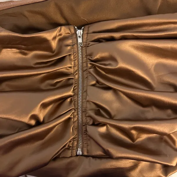 Better Be Brown Satin Tube Top - Image 4