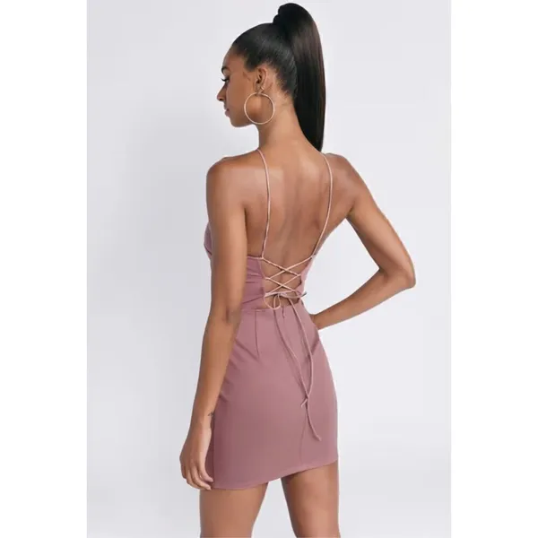 Tobi The Low Down Marsala Bodycon Dress Size Large - Image 3