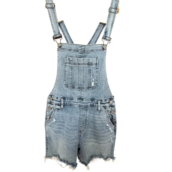 Judy Blue Denim Shortalls Stretch‎ M Overalls Farmcore Festival Western Rustic - Image 3