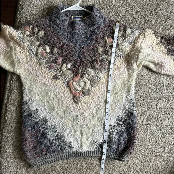 Mareia Kim Vintage Embroidered Mockneck Sweater 80s 90s Retro Colorful Unique - Image 6