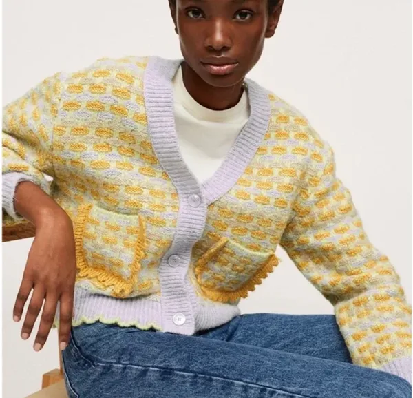 Mango Multi Color Knit Cardigan - Image 2
