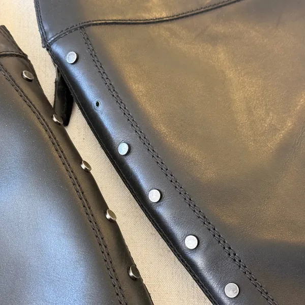 Franco Sarto‎ Roselle Black Leather Studded Tall Riding Boots Womens Size 8M - Image 8
