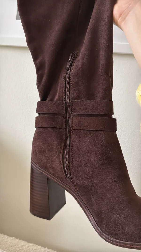 DV by Dolce Vita Brown Suede Boots Heels - Image 3