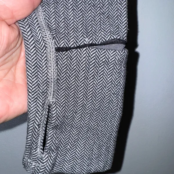 Lululemon Think Fast Long Sleeve‎ Shirt Size 6 Heathered Herringbone BLACK/SLATE - Image 4