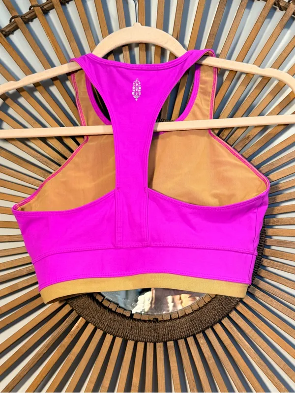 Free People Movement Palm Sorings Sports Bra Magenta Athleisure Active Sporty - Image 9