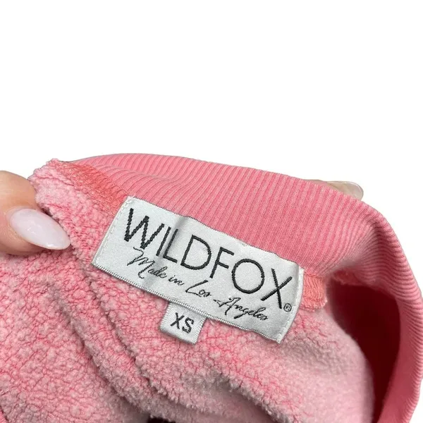 Wildfox Lip‎ Service Sweatshirt Pigment Red Pink Black Size XS - Image 8