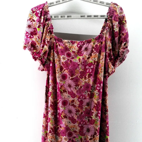 NWT No Comment Plus Womens Pink Purple Floral Stretch On Off Shoulder 3X Dress - Image 2