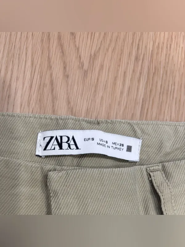 Zara Green Wide Leg Work Pants - Image 3