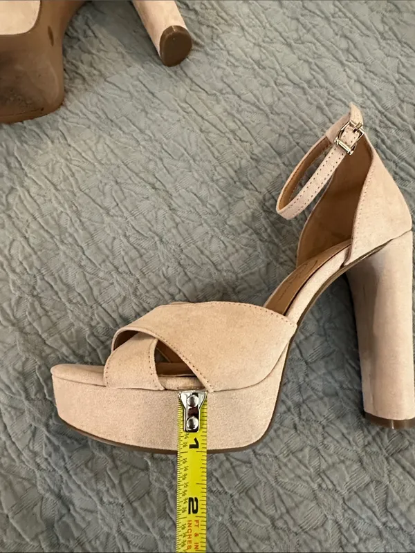 Jessica Simpson Blush Suede Cross-Strap Ankle Strap Heels - Image 7