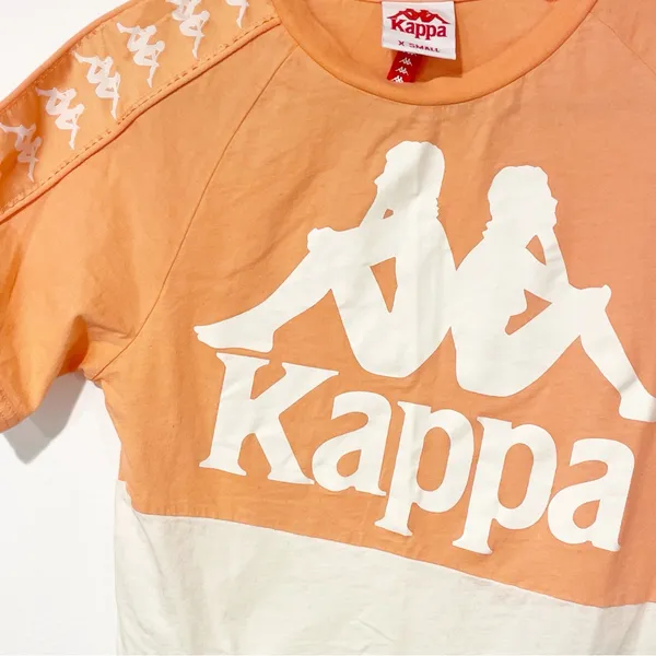 Kappa Size‎ XS Logo Pink/Salmon Color Block Tshirt - Image 2