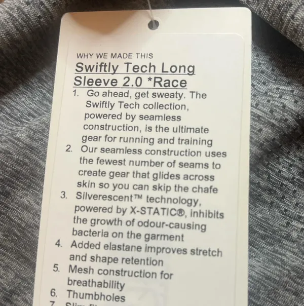 Lululemon Swiftly Tech Long Sleeve Shirt 2.0 Race Length - Image 6