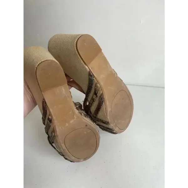 Women's Lucky Brand‎ Brown and Turquoise Wedges Size 8 - Image 5