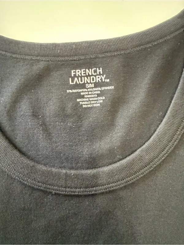 French Laundry Black Top  Size S/M - Image 3