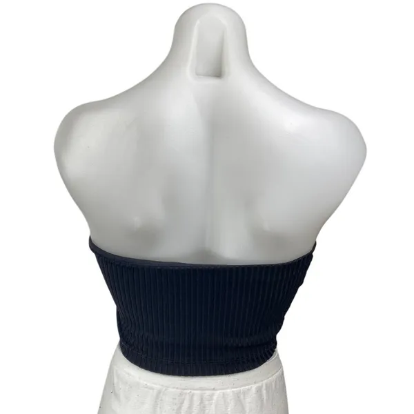 Kookai Women's Black Strapless Sleeveless Ribbed Knit Tube Bandeau Crop Top 1 - Image 2